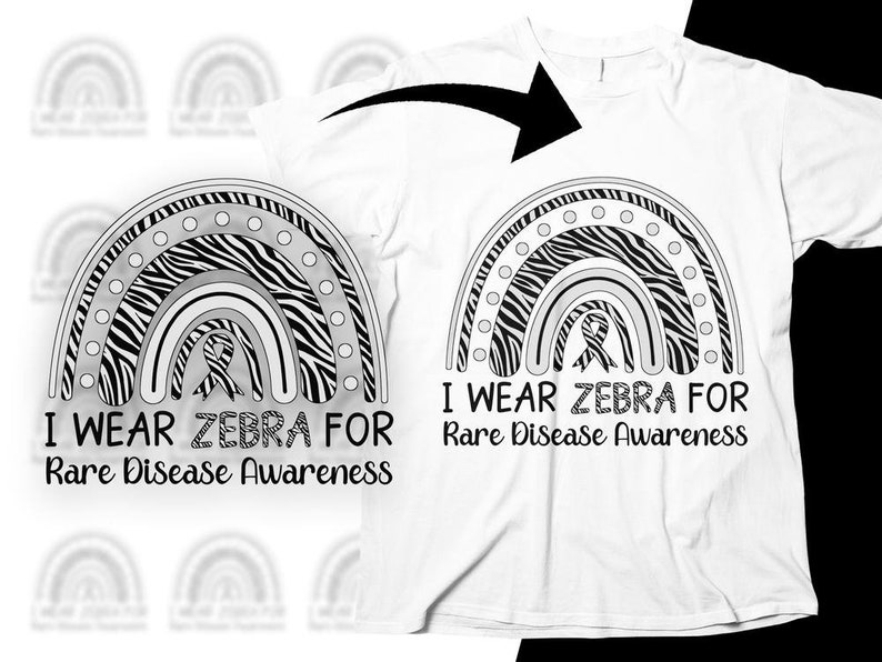 I Wear Zebra for Rare Disease Awareness Svg Png Zebra Ribbon Etsy