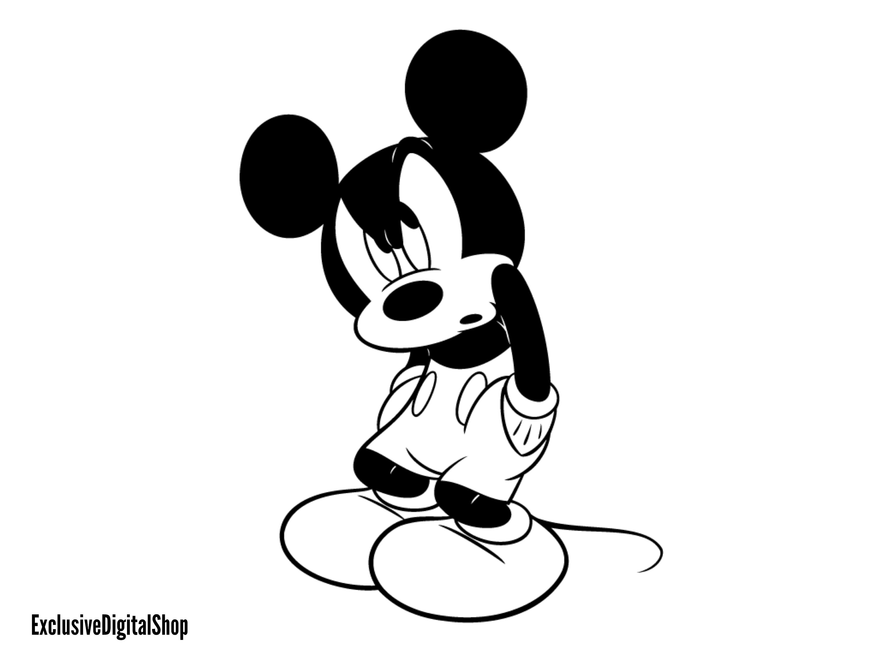 Mickey Mouse Sad SVG Mouse SVG Cut File Digital Download Etsy UK