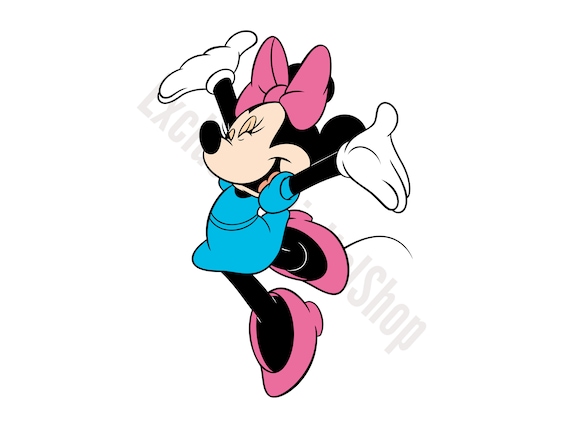 Minnie Mouse Cute SVG | Dancing Pose, Blue Dress, Pink Bow, Cartoon Clipart | Digital Download Cricut Silhouette Minnie Mouse Cute SVG | Dancing Pose, Blue Dress, Pink Bow, Cartoon Clipart | Digital Download Cricut Silhouette