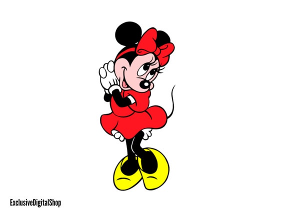 Minnie Mouse Cute SVG | Classic Red Dress, Cartoon Standing Pose, Digital  Download for Cricut Silhouette - Etsy