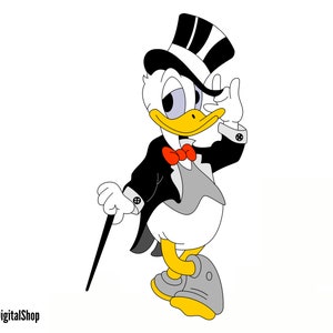 Donald Duck Gentleman SVG, Duck SVG, gesneden bestand - digitale download svg dxf eps png pdf ontwerp voor Cricut of silhouet snijden bestand direct vector