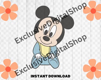 Baby Mickey setting - Digital Download svg png Design For Cricut or Silhouette Cut File Instant Vector