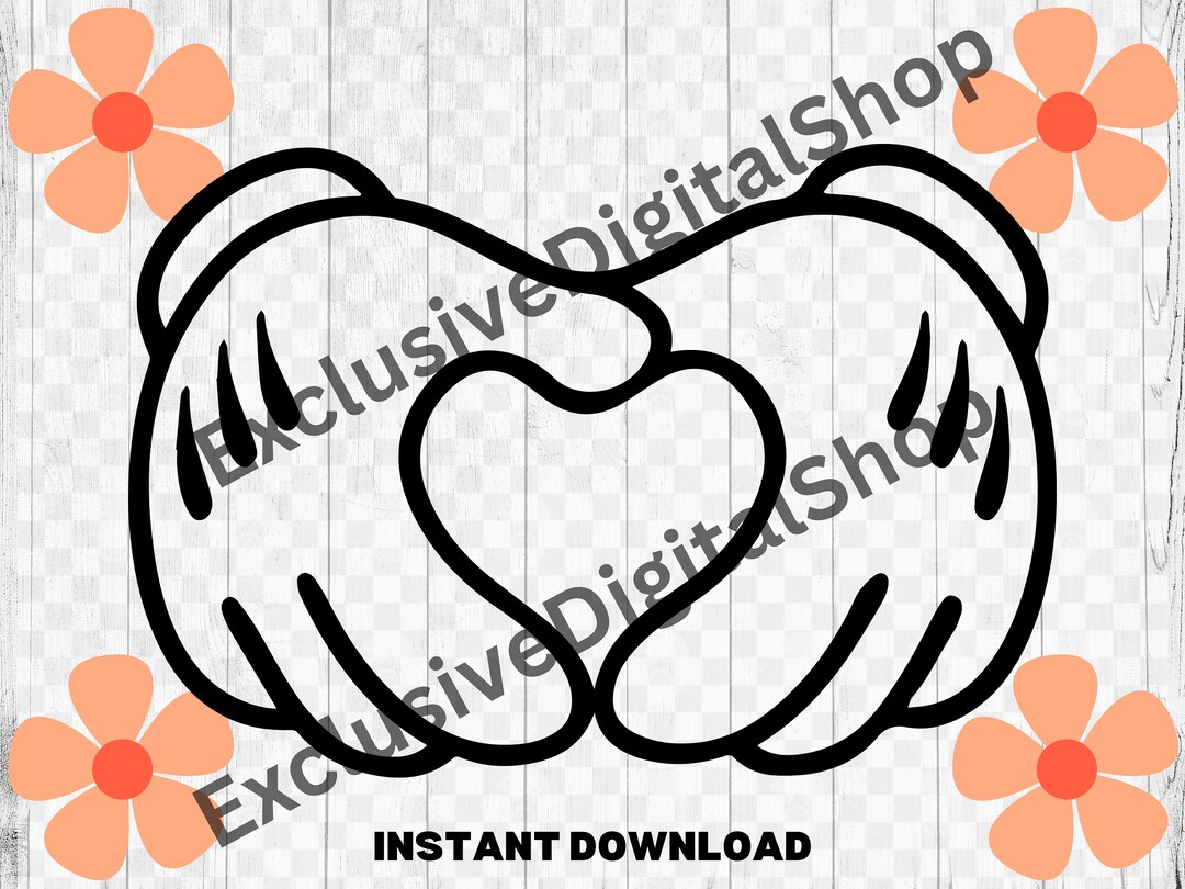 Mickey Mouse Hands Minnie Mouse Hands, Standing Mickey SVG, Cut File ...