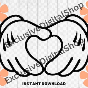 Mickey Mouse handen Minnie Mouse handen, staande Mickey SVG, gesneden bestand - digitale download svg png ontwerp voor Cricut of Silhouette Cut