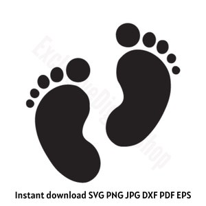 Baby Footprint, Baby Feet SVG Instant Download SVG, PNG, jpg, dxf, pdf, eps digital download