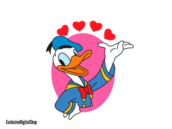 ドナルドダックのハートSVG | かわいいバレンタインポーズ、漫画 