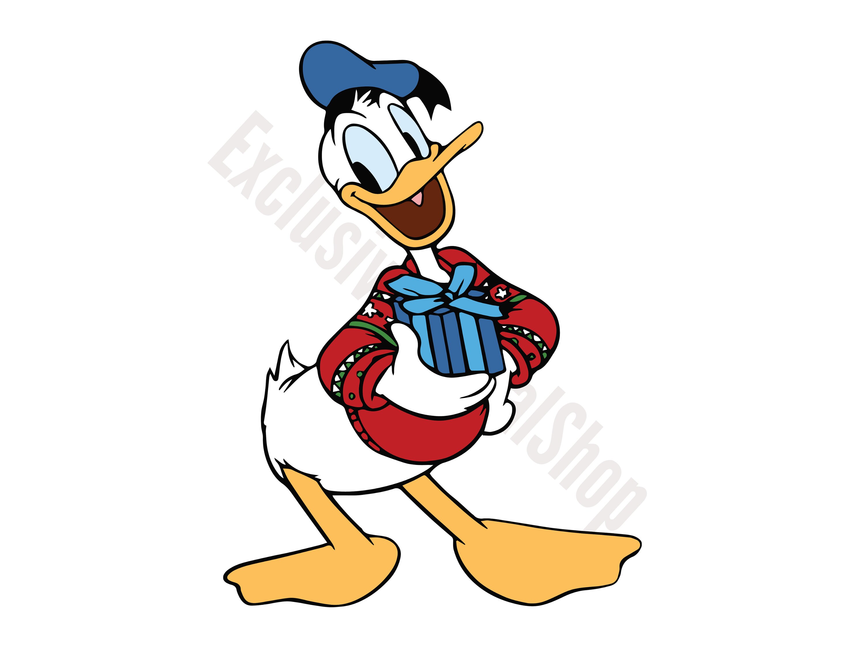 ドナルドダックのプレゼントSVG | クラシックなディズニーキャラクター