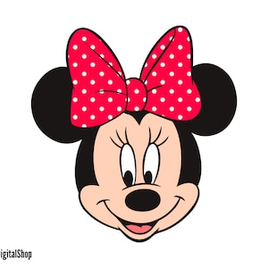 Minnie Mouse Head SVG, Mouse SVG, Cortar archivo - Descarga digital svg dxf eps png pdf Diseño para Cricut o Silhouette Cut File Vector instantáneo