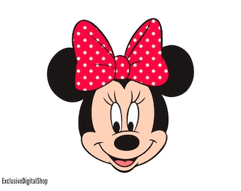 Minnie Mouse Head SVG, Mouse SVG, Cut File - Digital Download svg dxf eps png pdf Design For Cricut or Silhouette Cut File Instant Vector