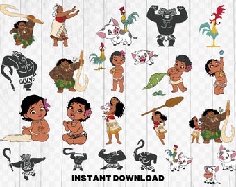 Moana SVG Bundle: Girl Cut File for Cricut, Silhouette (Digital Download)