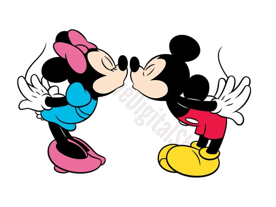 Mickey & Minnie Kissing SVG, Mouse SVG, Cut File Digital Download