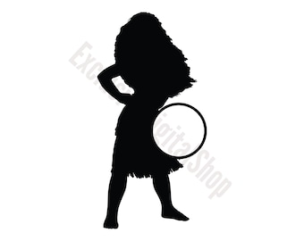 Hula Girl SVG | Silhouette Dancer, Flower Skirt, Luau Party Clipart | Digital Download Cricut Silhouette
