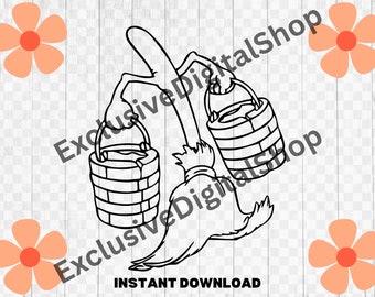 Cinderella Cleaning Day SVG PNG: Cricut Silhouette Cut File (Digital Download)