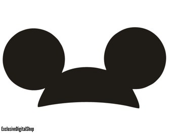 SVG da cabeça do Mickey Mouse | Silhueta simples de desenho animado | Clipart de orelhas da Disney | Download digital para Cricut Silhouette