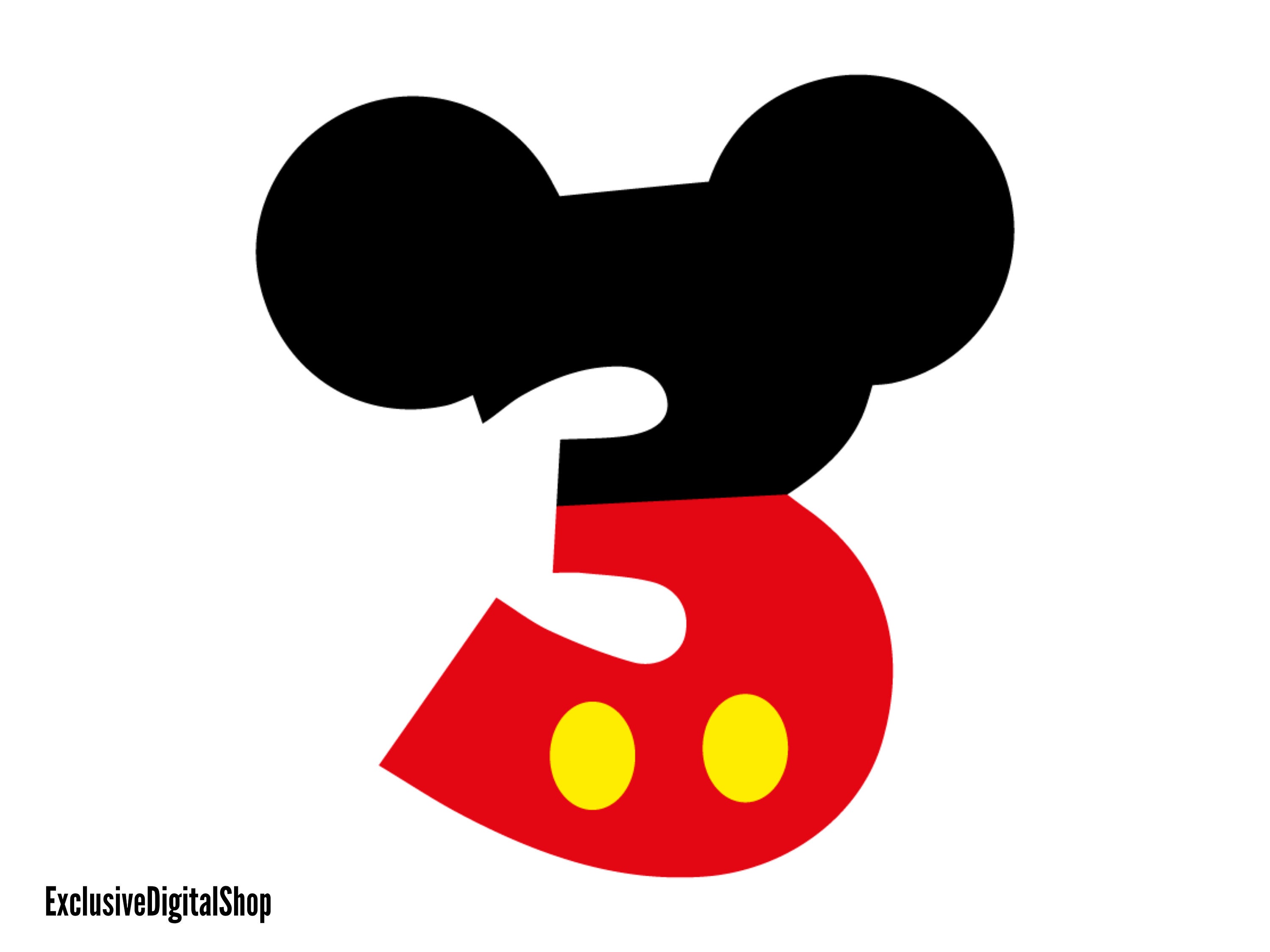 Claraboya para castigar harto Mickey Mouse Numbers SVG Mouse SVG Cut File Digital - Etsy
