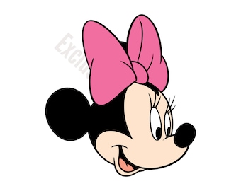 Minnie Mouse Head SVG, Minnie Mouse SVG, Cut File - Digital Download svg dxf png Design For Cricut or Silhouette Cut File Instant Vector