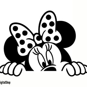 Minnie Mouse Head SVG, Mouse SVG, Cut File - Download digitale in formato SVG dxf eps png pdf Design per Cricut o Silhouette Cut File Instant Vector