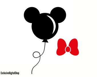 Mickey Mouse Balloon SVG, Mouse SVG, Cut File - Digital Download svg dxf eps png pdf Design For Cricut or Silhouette Cut File Instant Vector