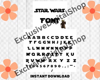 Star Fars Font Space font Berthday alphabet  Cut File - Digital Download svg png Design For Cricut or Silhouette Cut File Instant Vector