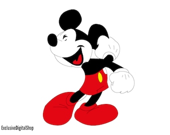 Happy Mickey Mouse SVG: plik Cricut i Silhouette Cut (pobranie cyfrowe)