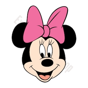 Cabeza de Minnie Mouse SVG, Minnie Mouse SVG, Archivo recortado - Descarga digital svg dxf png Diseño para Cricut o Silhouette Cut File Instant Vector