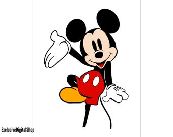 Mickey Mouse Happy SVG: plik Cricut i Silhouette Cut (pobranie cyfrowe)