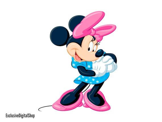 Minnie Mouse SVG | Blue Dress With Pink Bow, Cute Cartoon Pose, Digital Download for Cricut Silhouette - Etsy Minnie Mouse SVG | Blue Dress With Pink Bow, Cute Cartoon Pose, Digital Download for Cricut Silhouette - Etsy
