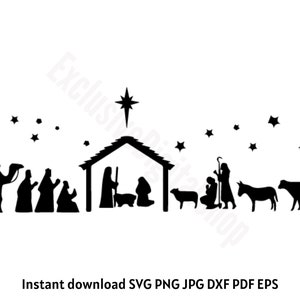 Nativity Scene SVG, Nativity SVG, PNG, jpg, dxf, pdf, eps digital download