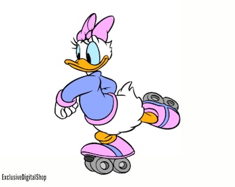 Daisy Duck Riding SVG, Daisy SVG, Cut File - Digital Download svg dxf eps png pdf Design For Cricut or Silhouette Cut File Instant Vector