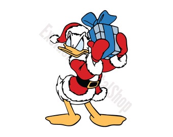 Donald Duck Present SVG, Donald Duck SVG, Cut File - Digital Download svg dxf png Design For Cricut or Silhouette Cut File Instant Vector