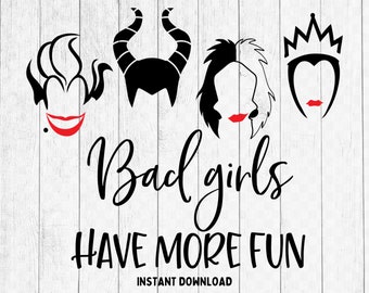Bad Girls SVG: Villain Cut File for Cricut, Silhouette (Digital Download)