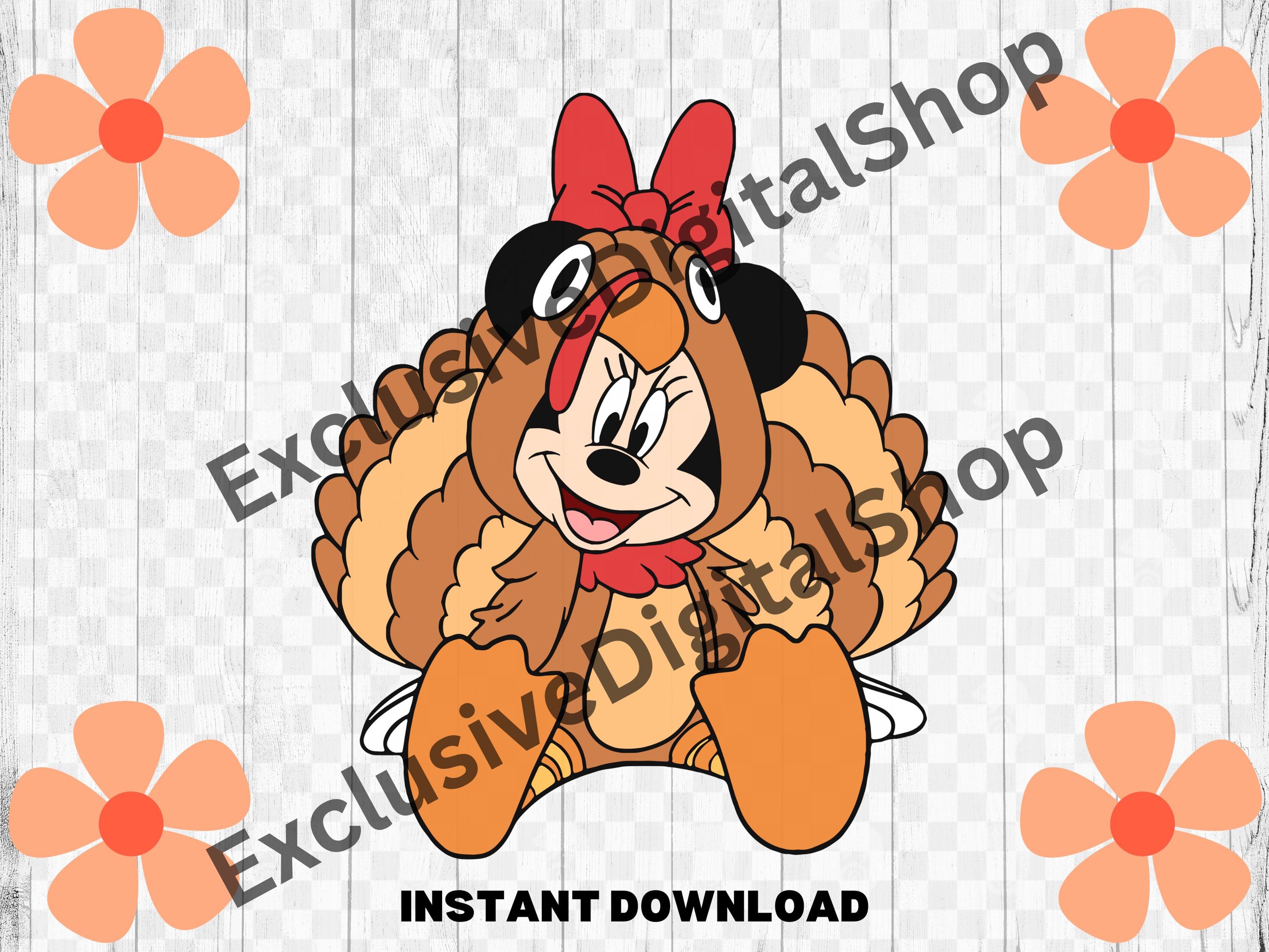 Minnie Mouse Turkey SVG | Thanksgiving Minnie Cut File | Cute Fall