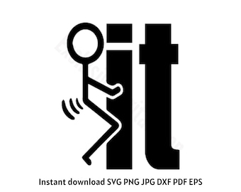 F It SVG, divertente figura stilizzata, download digitale istantaneo, silhouette Cricut con meme sarcastico