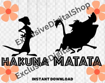 Hakuna Matata SVG PNG: Lion King Friendship Cut File (Digital Download)