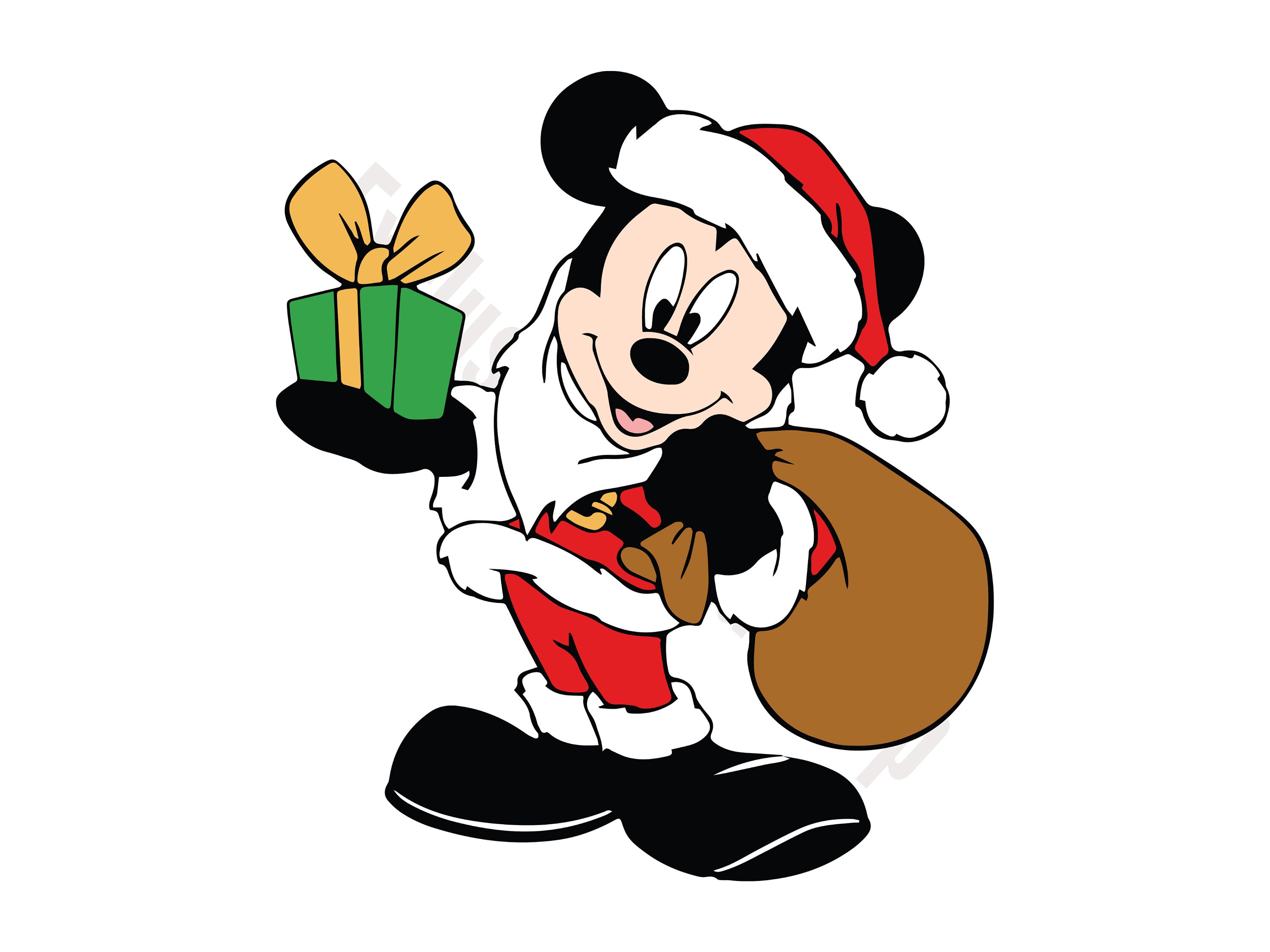 Mickey Mouse déguisé en père Noël SVG PNG · Creative Fabrica