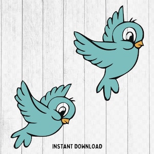 Blauwe vogel SVG, vliegende vogels SVG, gesneden bestand - digitale download svg png ontwerp voor Cricut of silhouet snijden bestand Instant Vector
