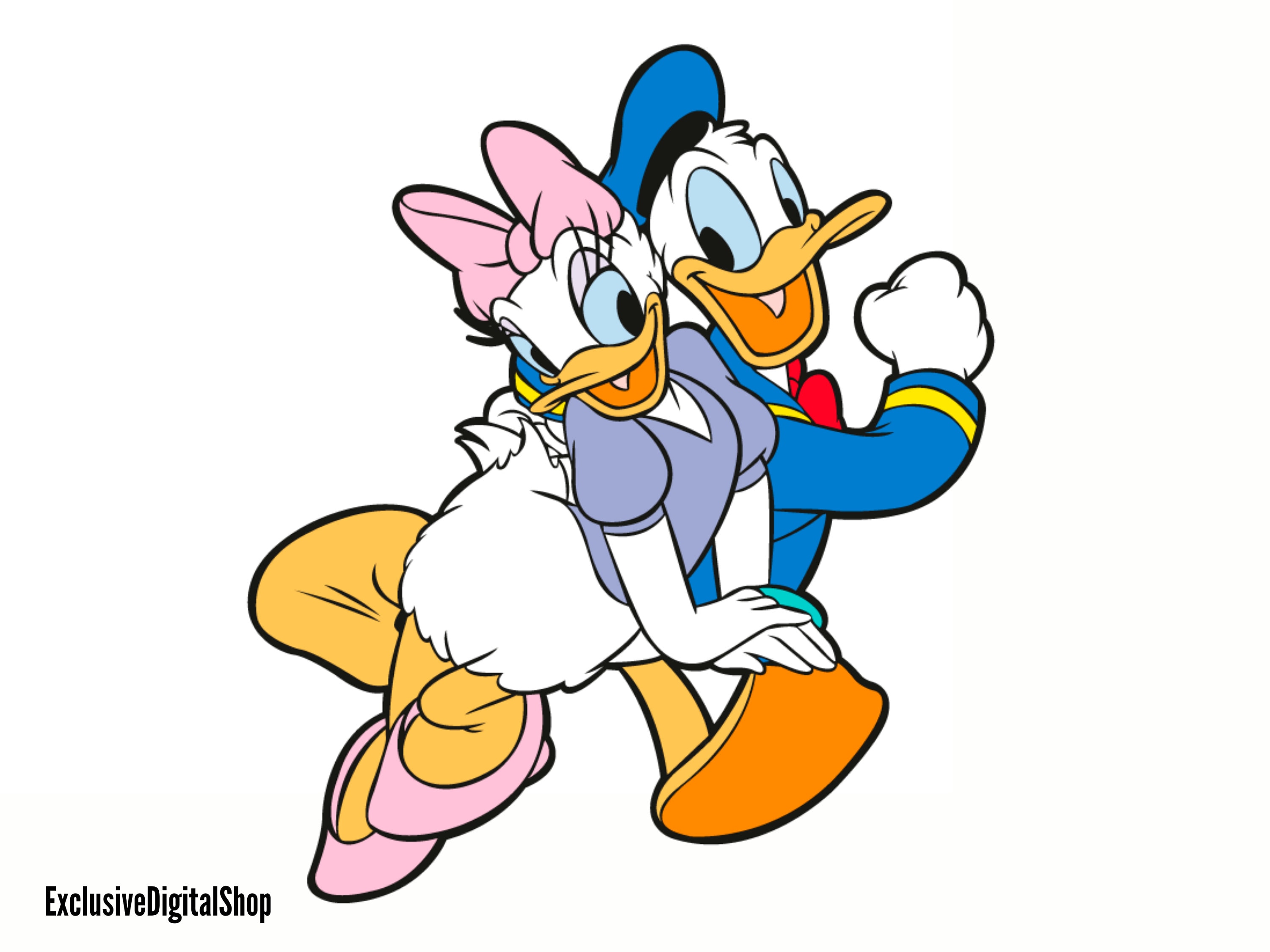 ドナルドダックとデイジーダックのSVG、ダックSVG、カットファイル