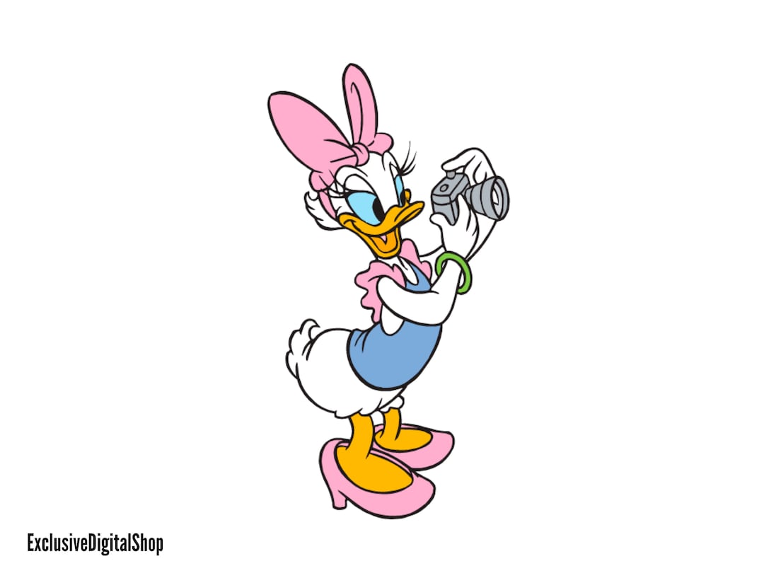 デイジーダックの写真SVG | リボン付きキュートな漫画風アヒル