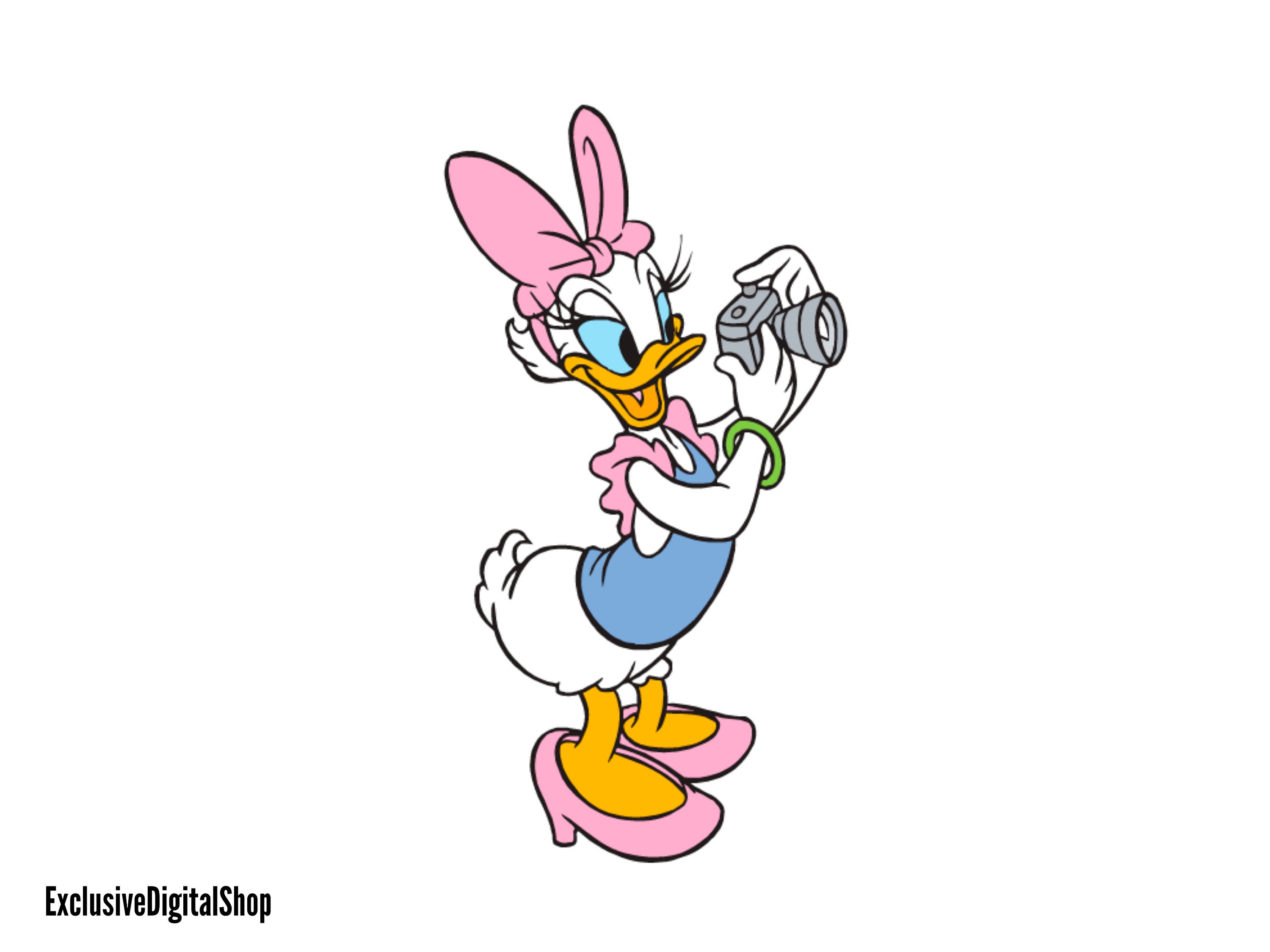 デイジーダックの写真SVG | リボン付きキュートな漫画風アヒル