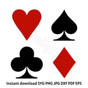 Jeu de cartes en téléchargement numérique SVG, PNG, JPG, dxf, pdf, eps
