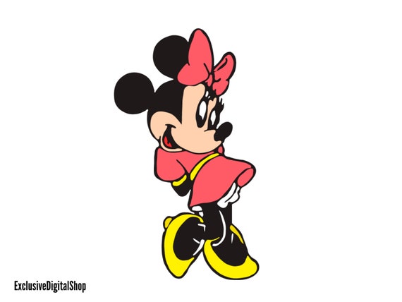 Minnie Mouse SVG | Red Dress and Shoes, Classic Cartoon Pose, Digital  Download for Cricut Silhouette - Etsy
