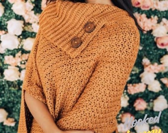 Sugar Maple Crochet Poncho Pattern – Easy Women’s Poncho PDF Download