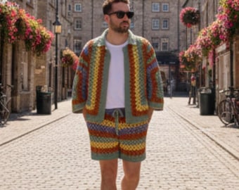Granny Square Crochet Top & Shorts Set Pattern PDF – Summer Co-ord Crochet Tutorial – Digital Download