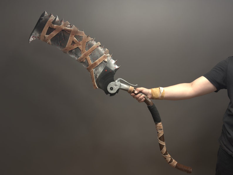 Bloodborne Hunter Saw Cleaver Openable Functional from Bloodborne 3D Printed Replica, Real Size 55 inch Prop / Bloodborne Cosplay image 4