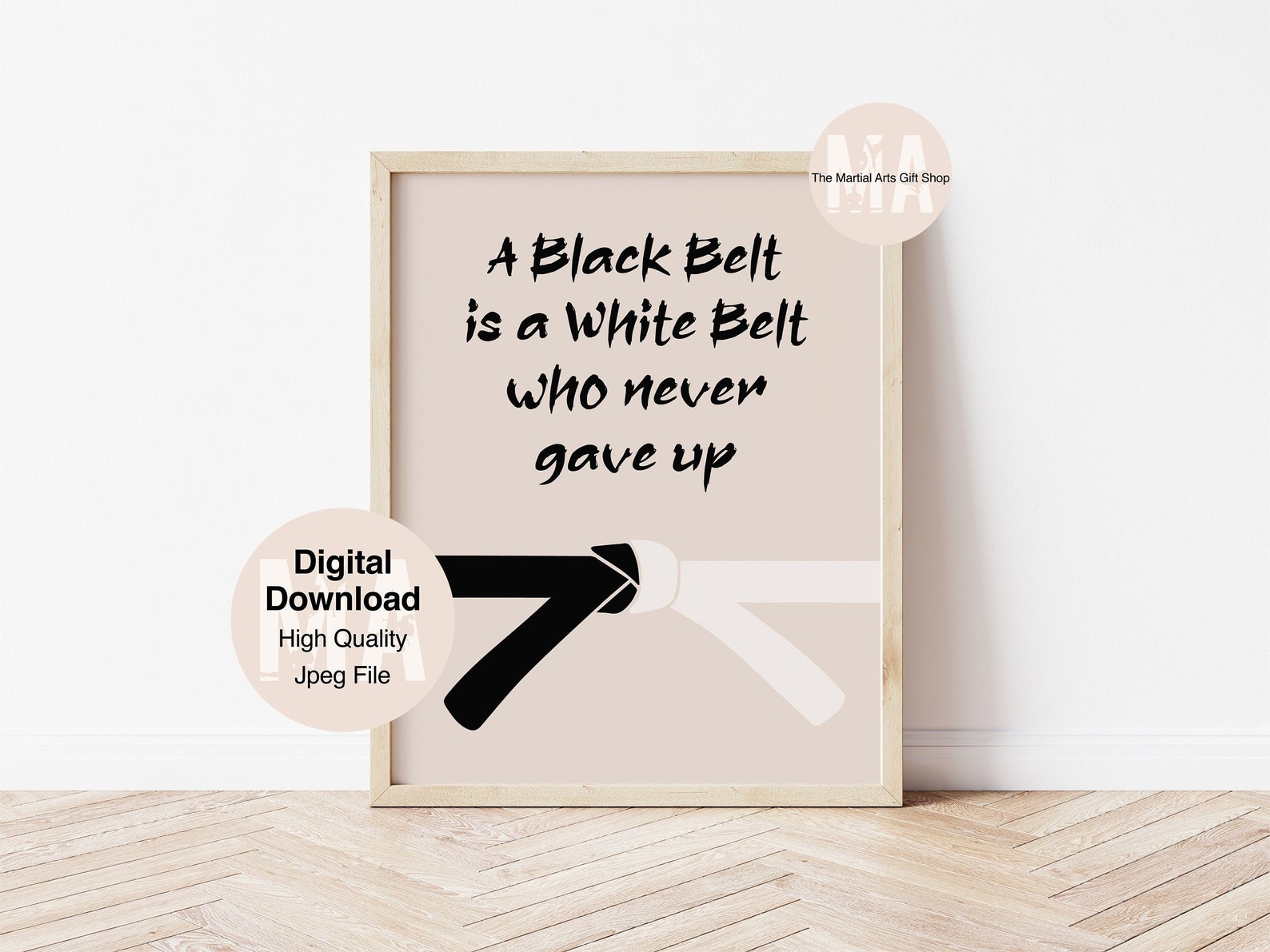 Martial Arts Digital Print Black Belt Motivation Quote Wall Etsy