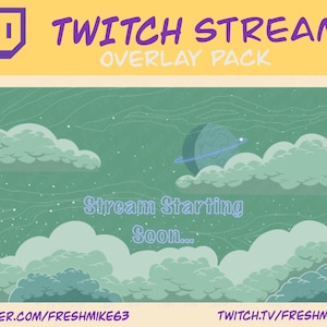 Grüne animierte Lofi Gaming Desk Switch Twitch Overlays und Szenen - Stream Start, Be Right Back, Stream Enden, Just Chatting, Gameplay