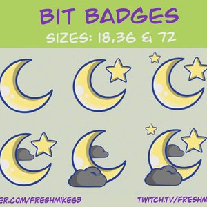 Moon Sub Badge | yellow Moon Twitch Sub Badge | Stream Sub Badge Moon | Bit Badges | Twitch Badges | Sub Badges | Twitch Emote