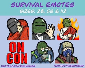Survival emotes | Zombie emotes | Open world Emotes | Twitch Emote | Youtube Emote | Discord Emote | Community Emote | Streamer Emote