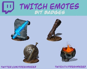 8 Bit Badges/ Bit Badge set/ Darks Souls/Dark Souls emotes/Fromsoft Emotes/ Knight emotes/ Dark emotes/ Twitch Emotes/ Twitch Stream emotes/