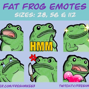 Frog Emotes , Cute Frog Emotes, Twitch Emotes, Discord Emotes, YouTube Emotes, Animal Emotes, Frog Chibi.